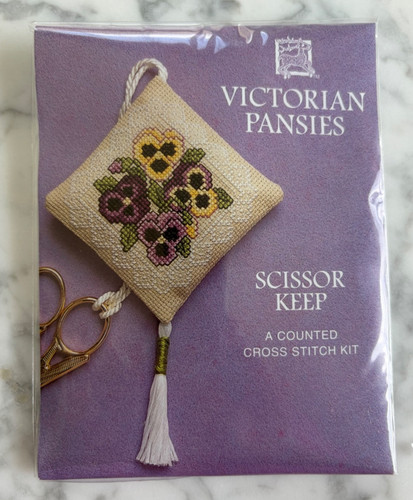 Victorian pansies scissor keep - victorian,