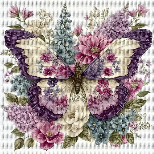 Butterfly stamped cross stitch - stamped,
